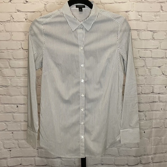 Ann Taylor Striped Button Down Shirt - Picture 1 of 4